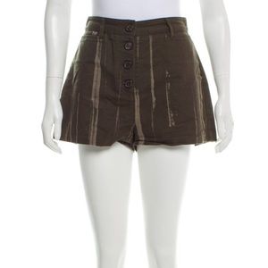 Proenza Schouler High-Rise Printed Flared Wide Leg Mini Shorts